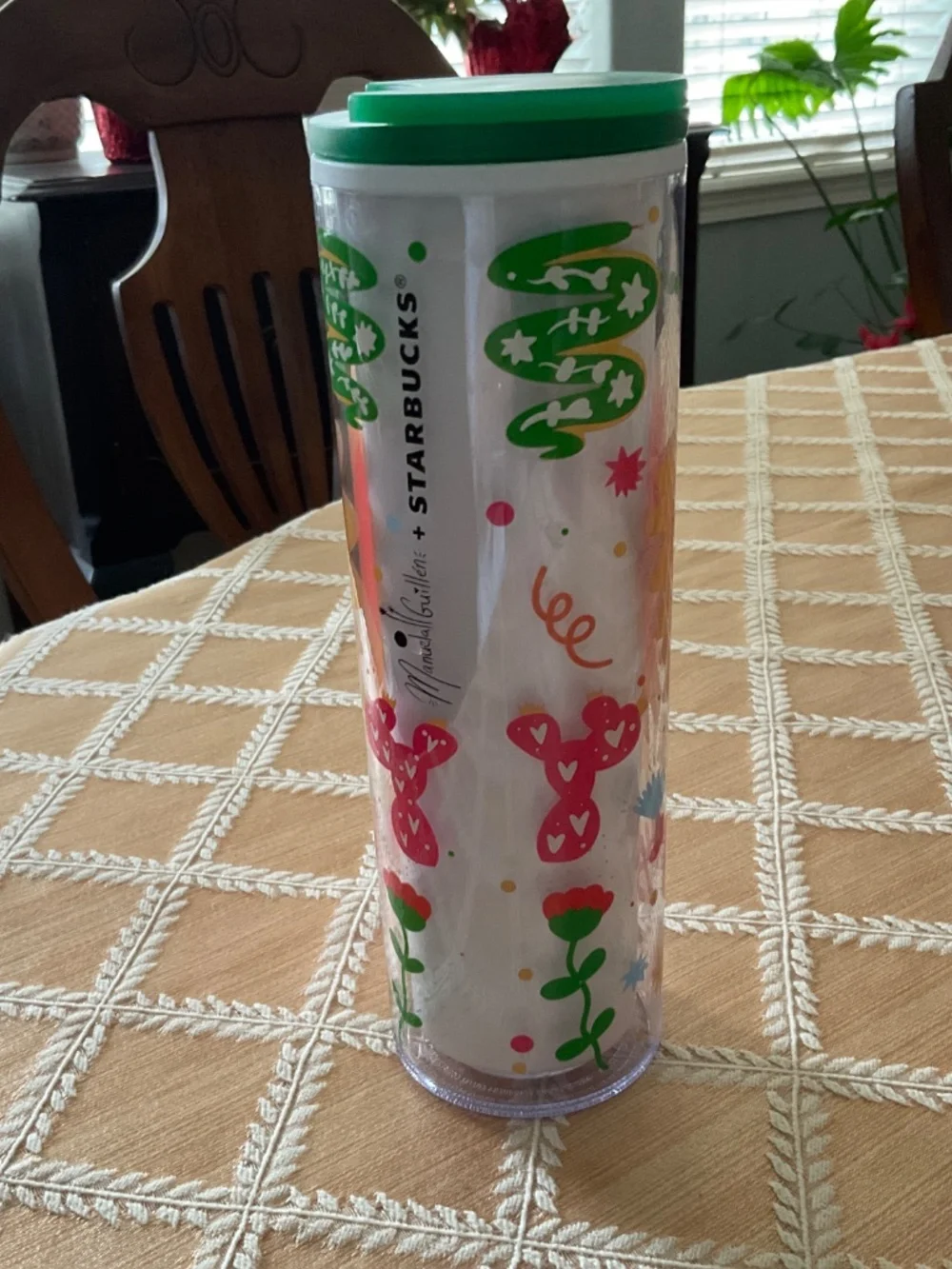 Starbucks Manuela Guillen Vida limited edition plastic tumbler.  Grande. NWT